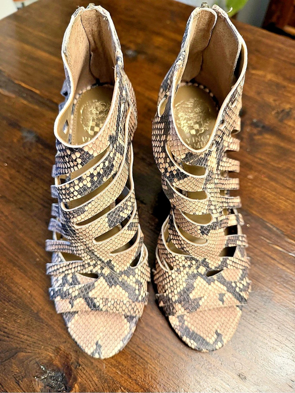 Vince Camuto Alsandra Animal Print Heels Brown & Black US 8 M